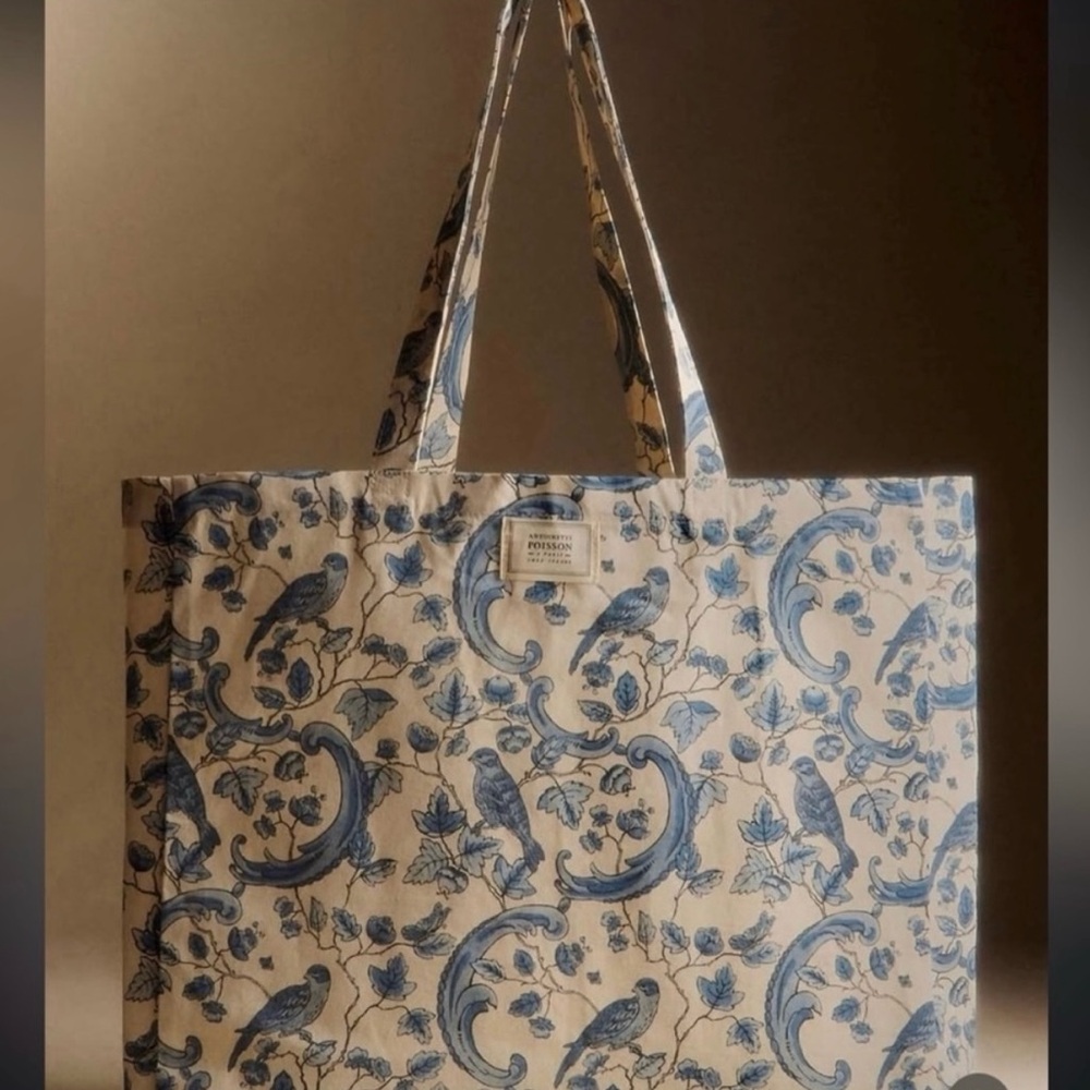 NWOT Sézane Antionette Poisson Canvas Tote Bag